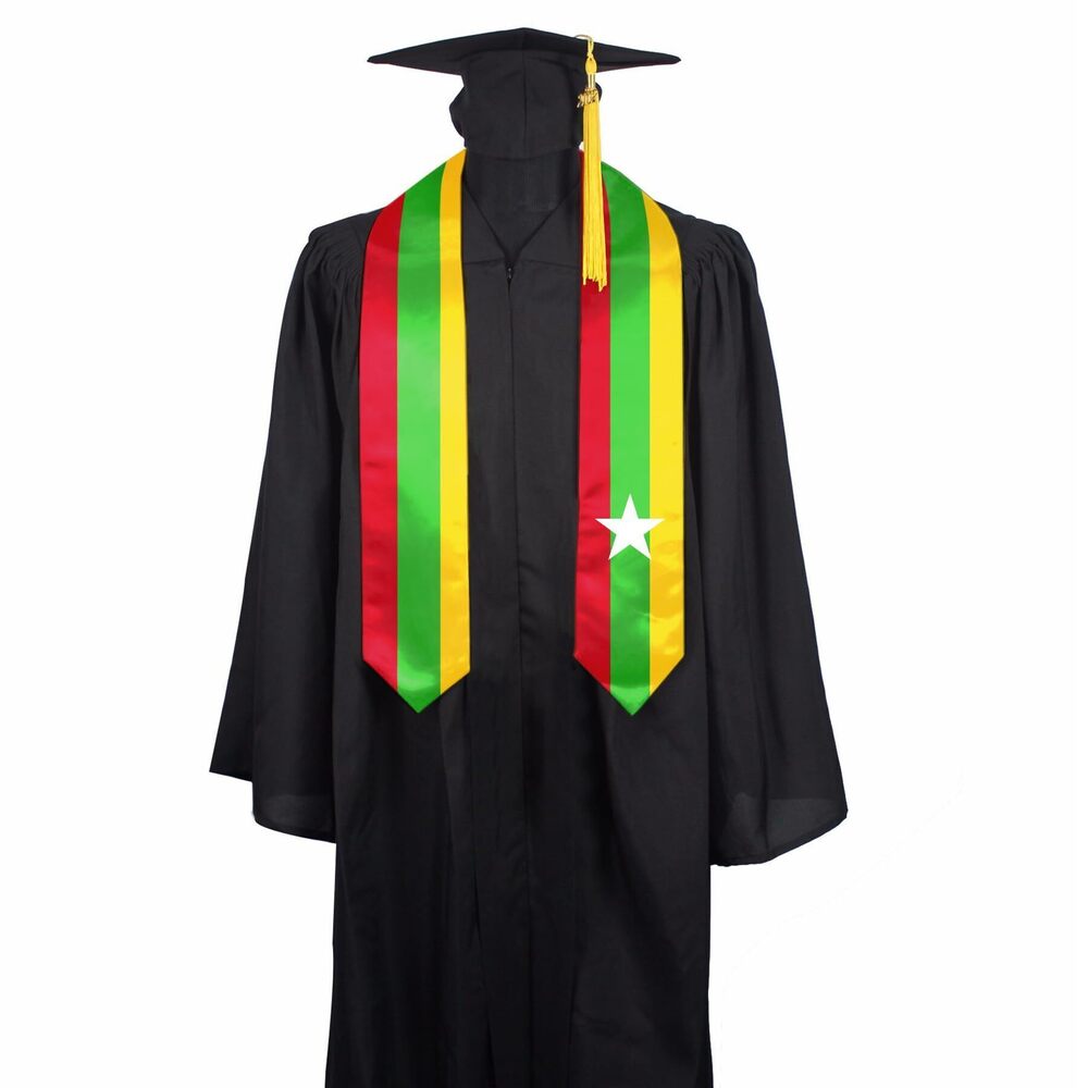 2750 Myanmar Burma Flag Graduation Stole Sash,Myanmar Burma Flag Graduation